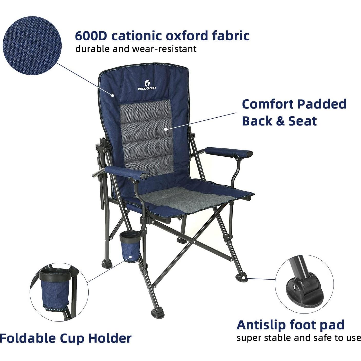 Silla de Camping Plegable Rock Cloud RC01538 con Soporte Lumbar