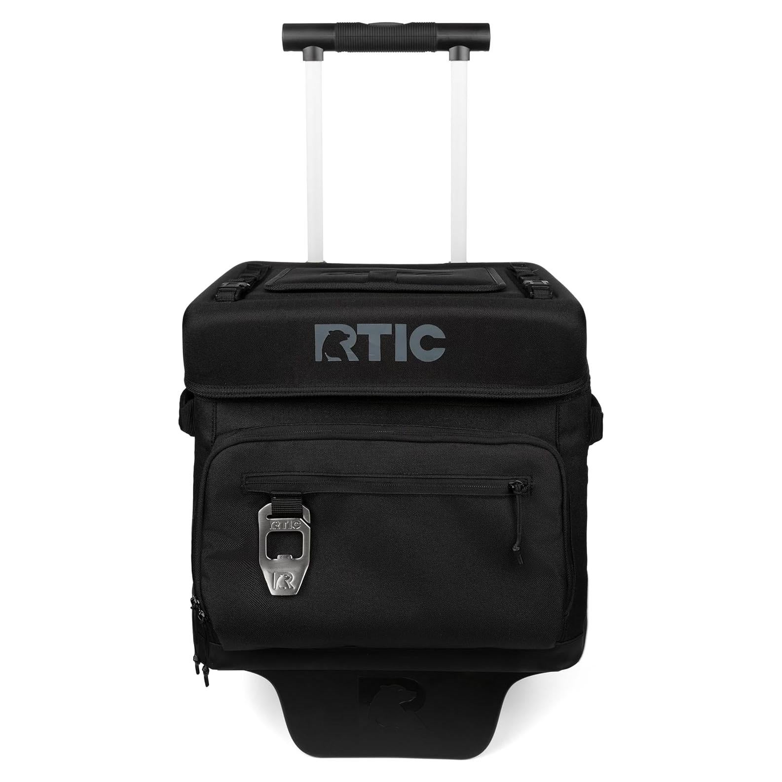 Enfriador RTIC 40 Latas con Ruedas y Mango Plegable Negro