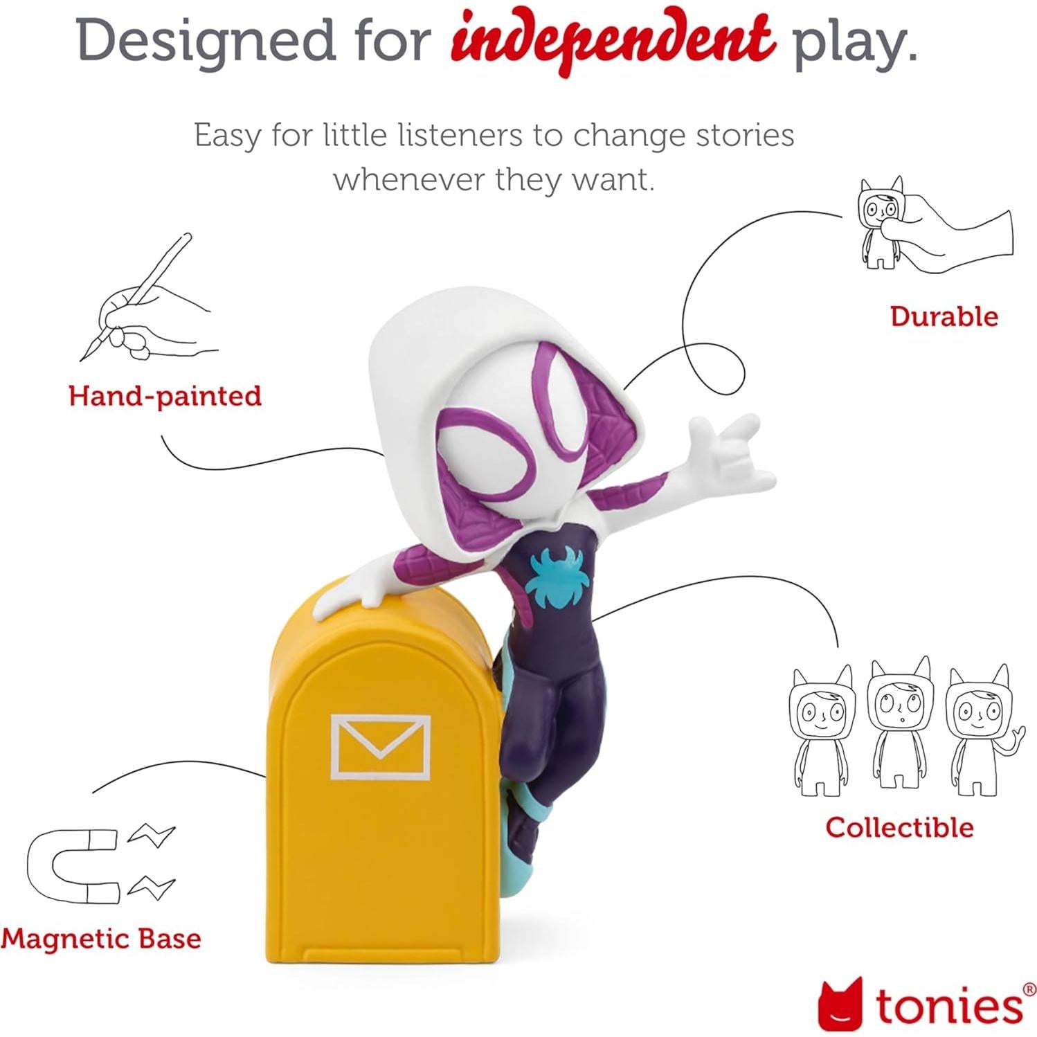 Tonies Ghost-Spider Audio Toy Character from Marvel's Spidey and His Amazing Friends