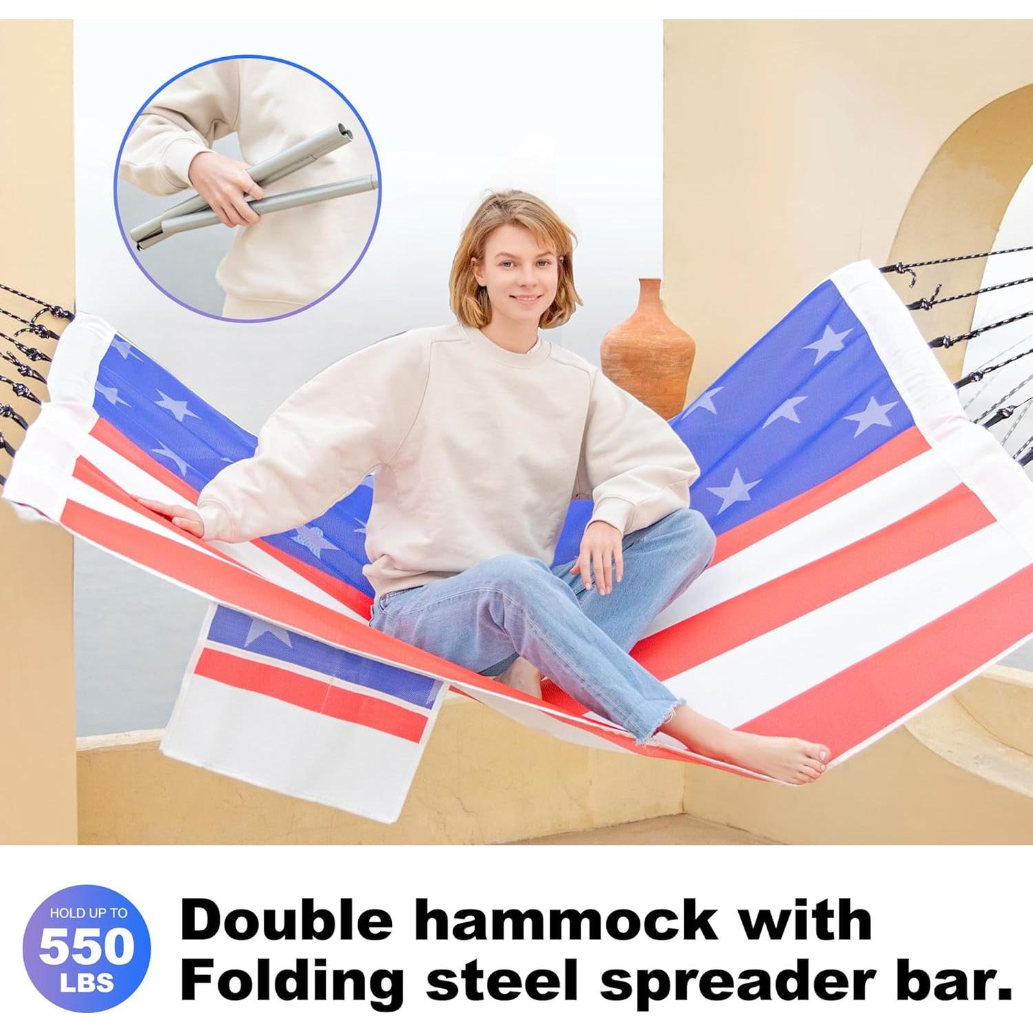 Hamaca Doble Exterior Gafete 4.27 m Textilene Impermeable