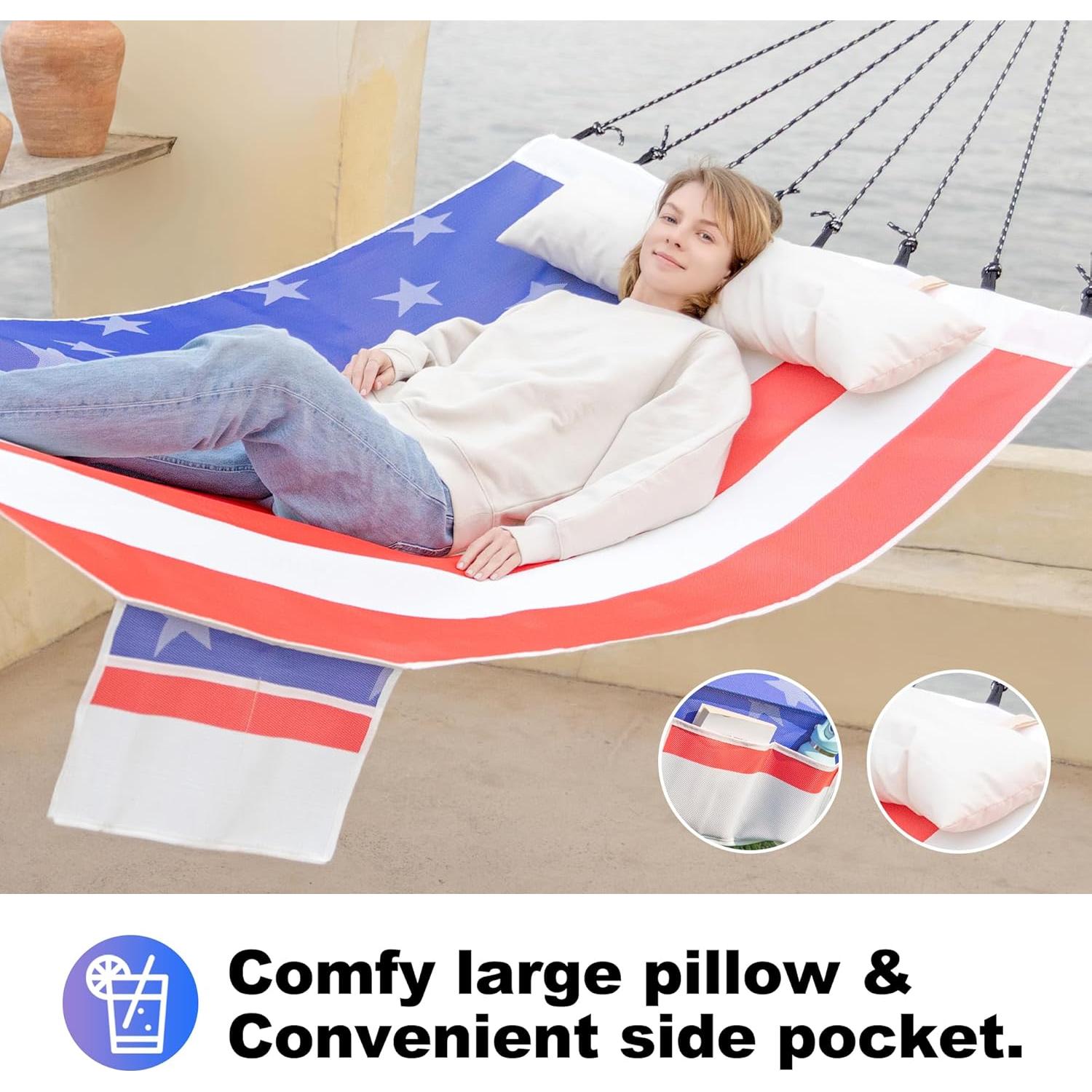 Hamaca Doble Exterior Gafete 4.27 m Textilene Impermeable