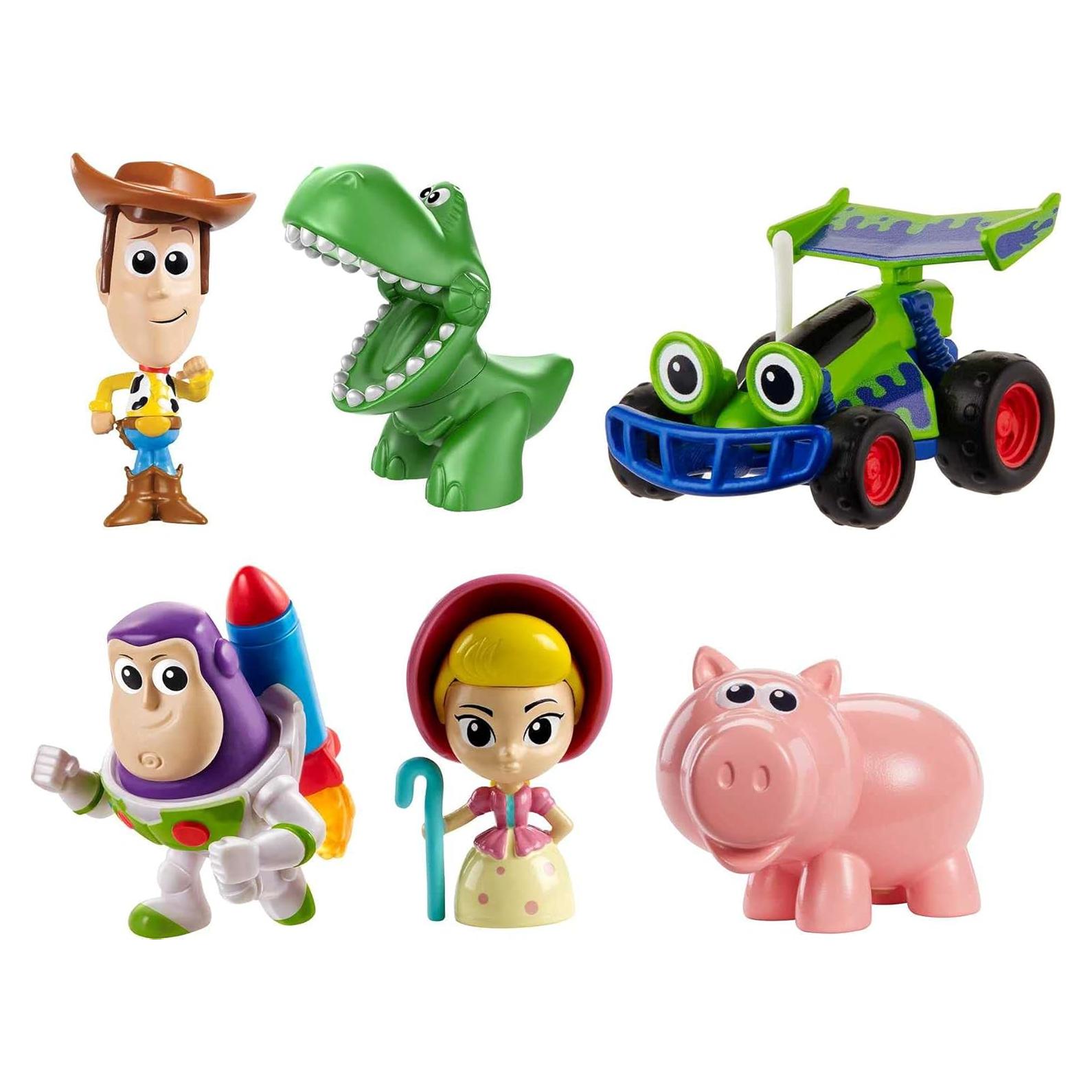 Disney Pixar's Toy Story Mini 6-Pack: Andy's Chest Figures - Woody, Buzz, Rex, Bo Peep, Hamm & RC
