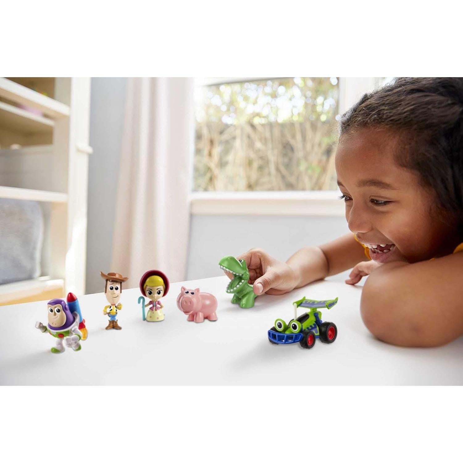 Disney Pixar's Toy Story Mini 6-Pack: Andy's Chest Figures - Woody, Buzz, Rex, Bo Peep, Hamm & RC