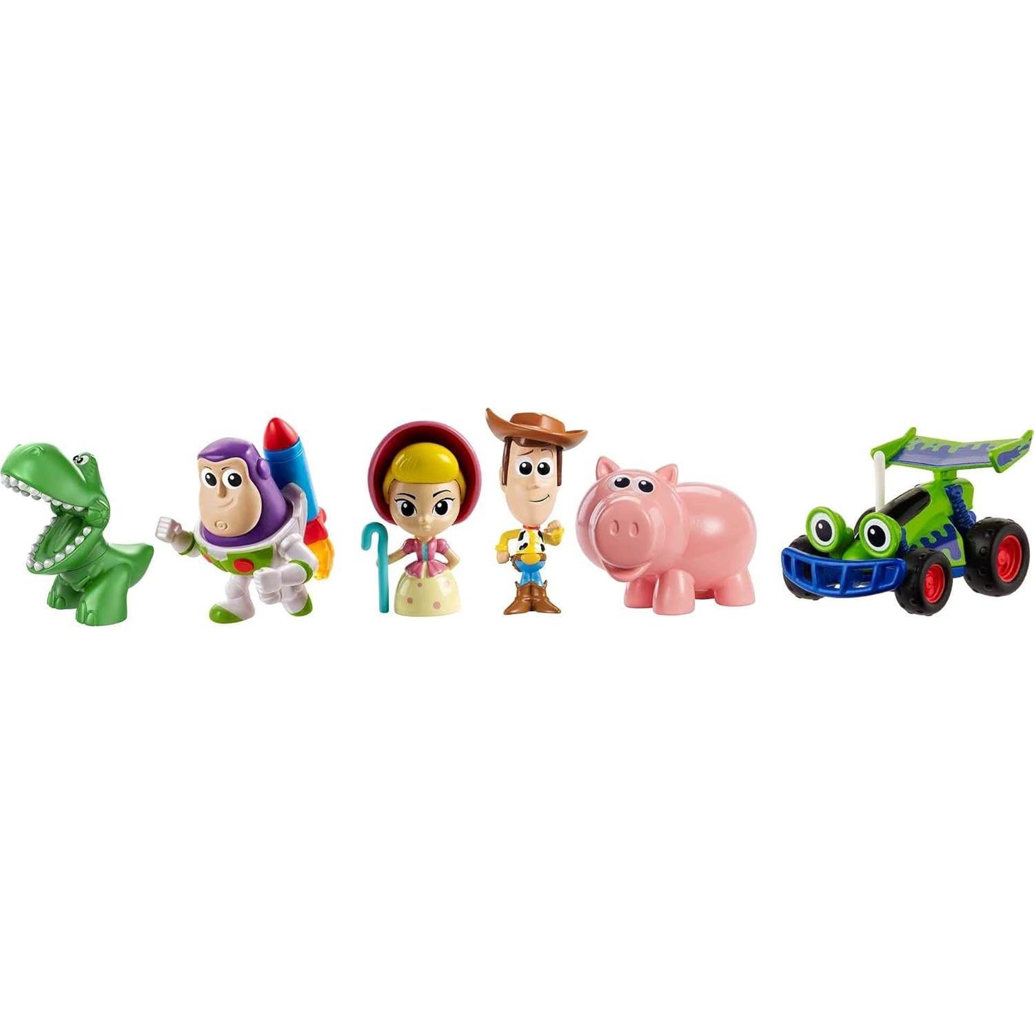 Disney Pixar's Toy Story Mini 6-Pack: Andy's Chest Figures - Woody, Buzz, Rex, Bo Peep, Hamm & RC