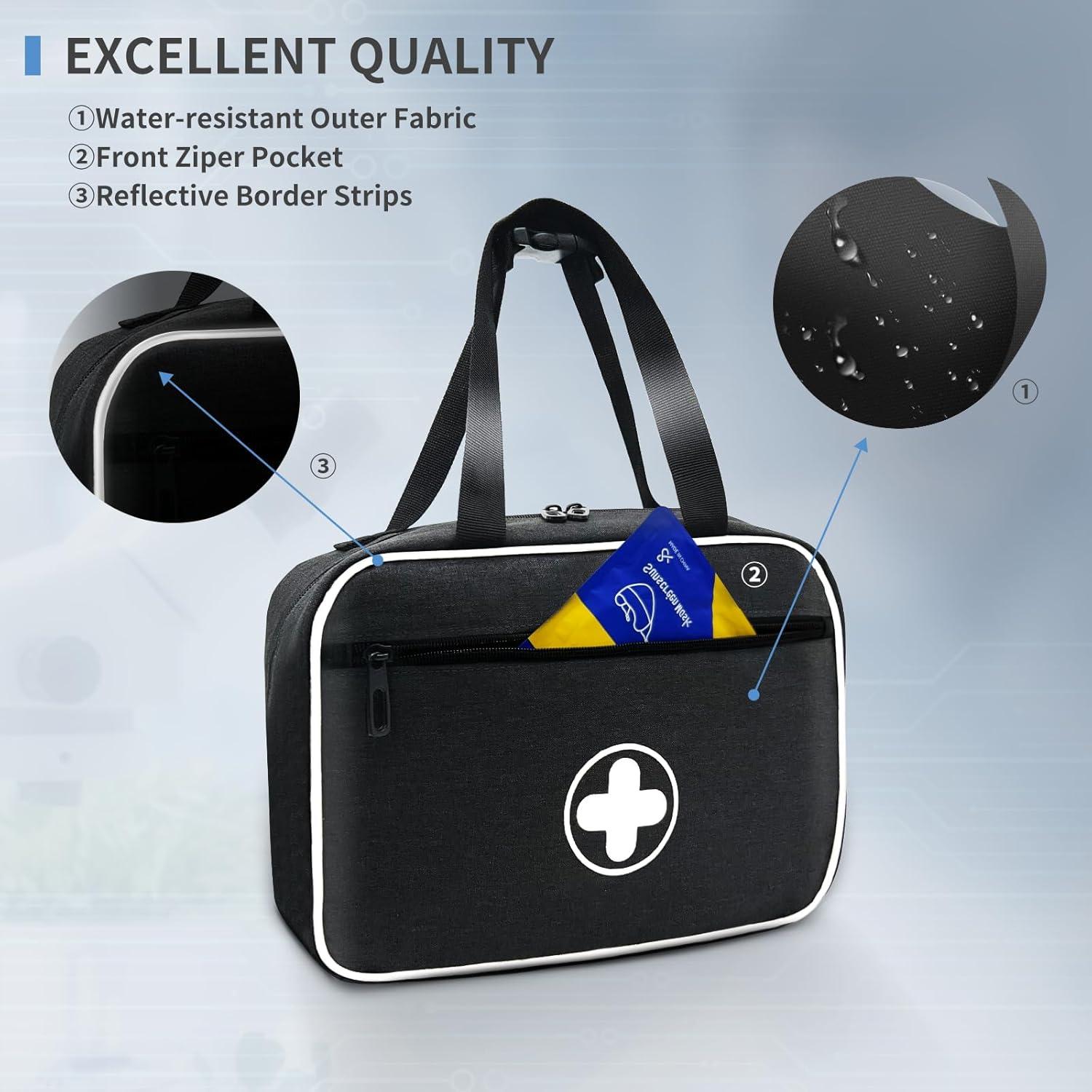 Bolsa de Primeros Auxilios Melinon Portátil Negra 29x10x20 cm