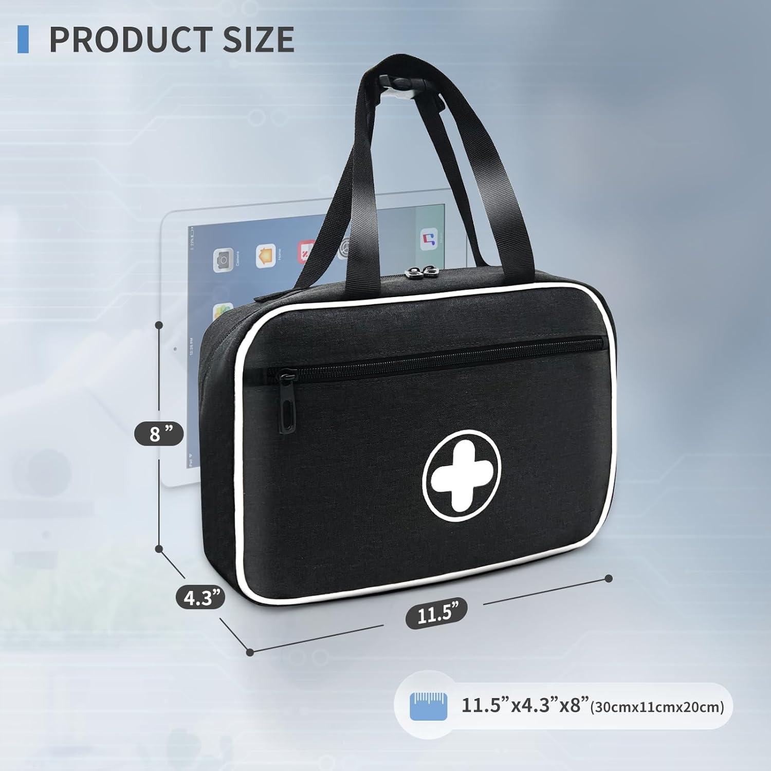 Bolsa de Primeros Auxilios Melinon Portátil Negra 29x10x20 cm