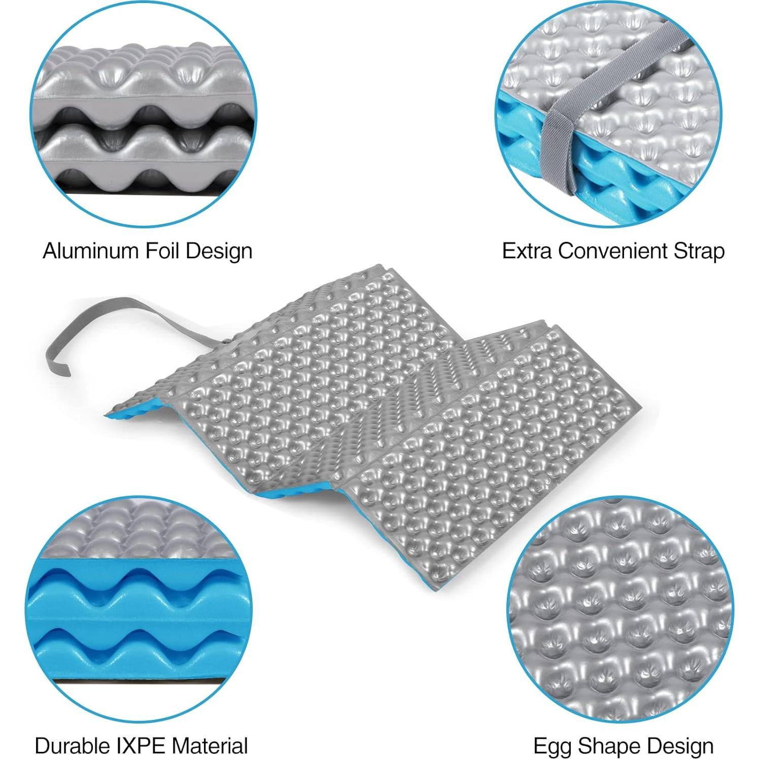 Almohadilla de Espuma REDCAMP Plegable Azul 40x28 cm