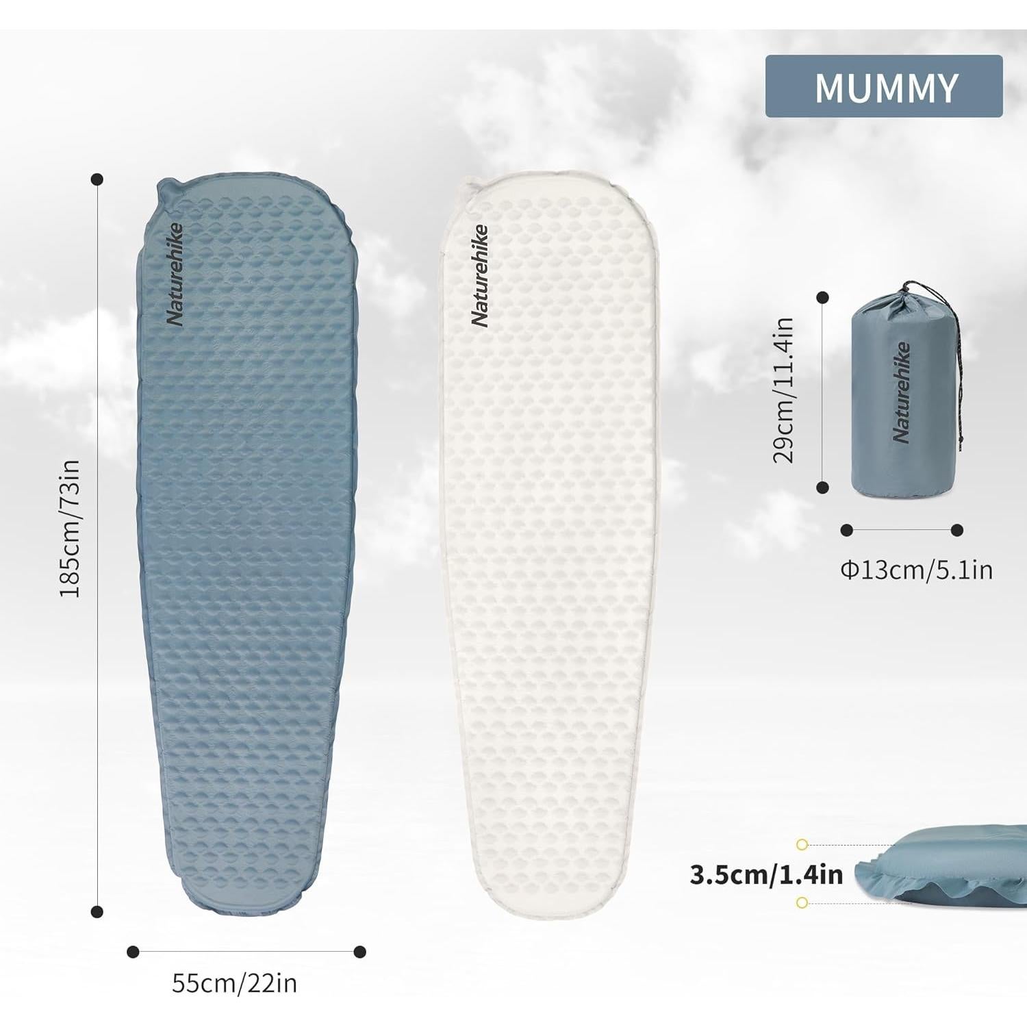 Colchoneta Autoinflable Ultraligera Naturehike Yugu 185x55cm