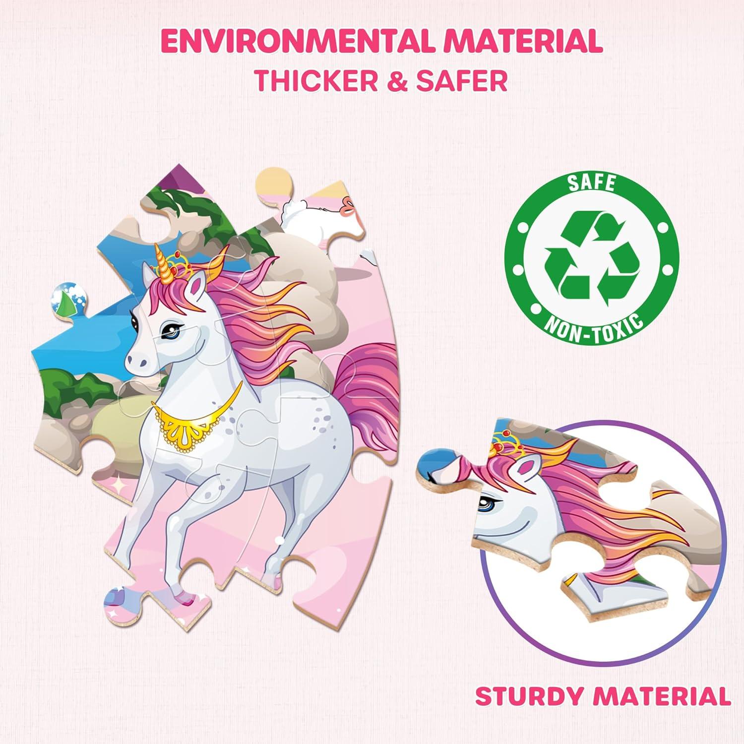 Rompecabezas de Piso SYNARRY 70 Piezas Princesa Unicornio Sirena