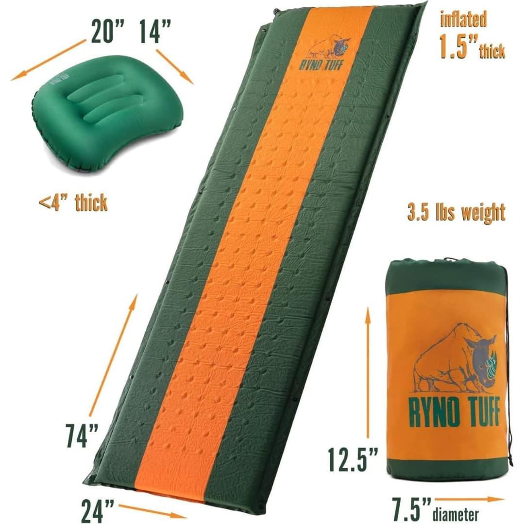 Colchoneta de Camping Autoinflable Ryno Tuff 190.5x63.5 cm
