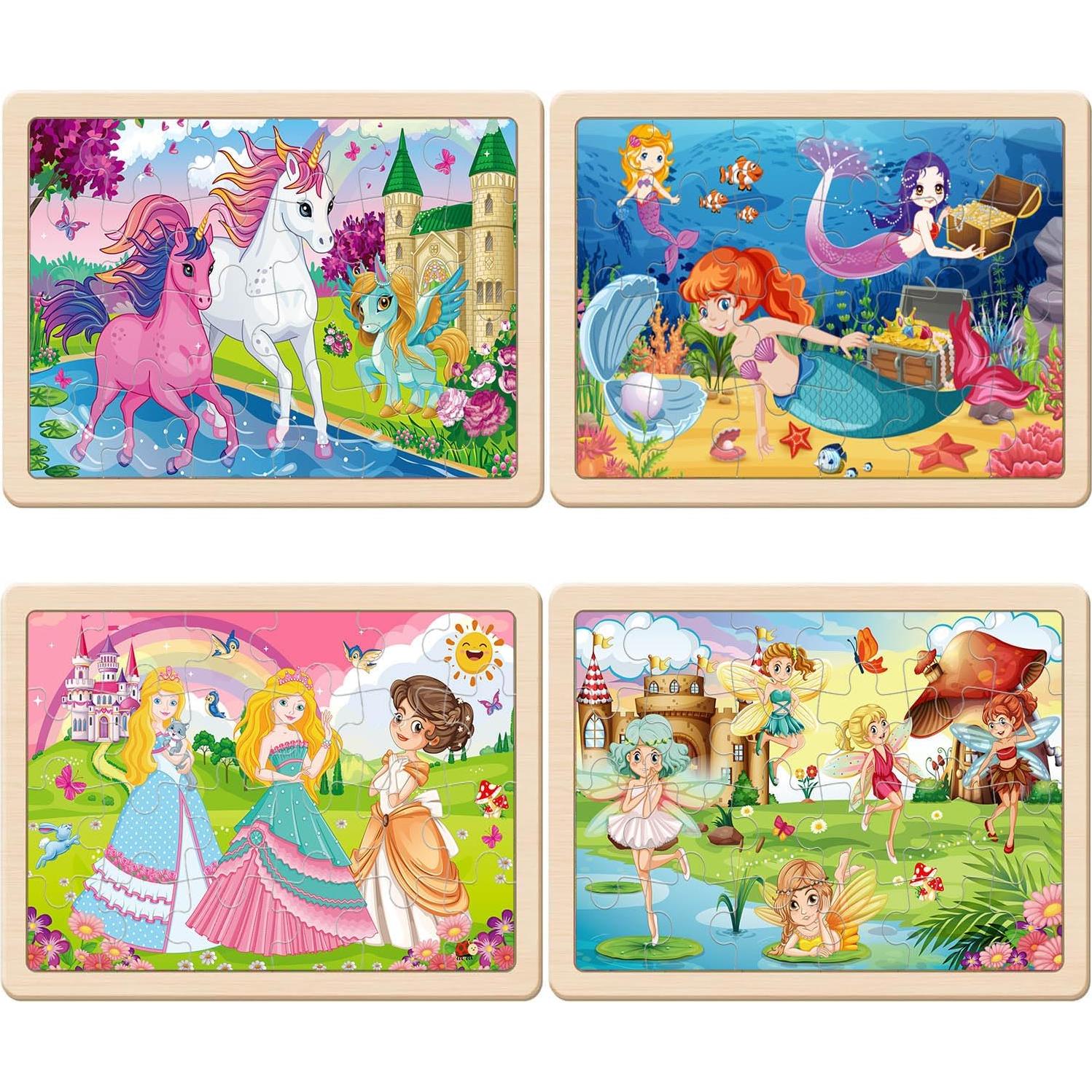 Rompecabezas de Madera VOMYOZB para Niños 4 a 6 Años - 4 Temas