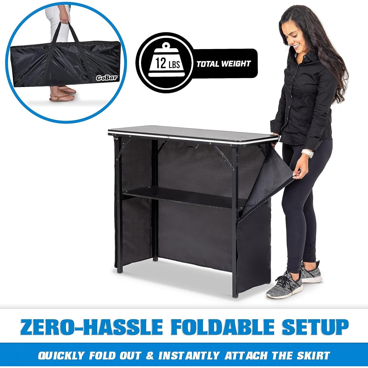 Mesa de Bar Portátil GoPong LED con Funda - 99x91 cm