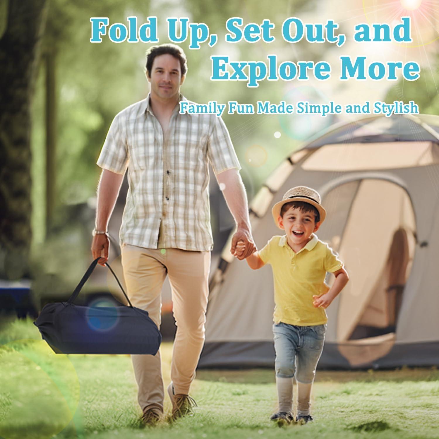 Mesa de Camping Plegable Zenicham 120x55cm Aluminio Negra