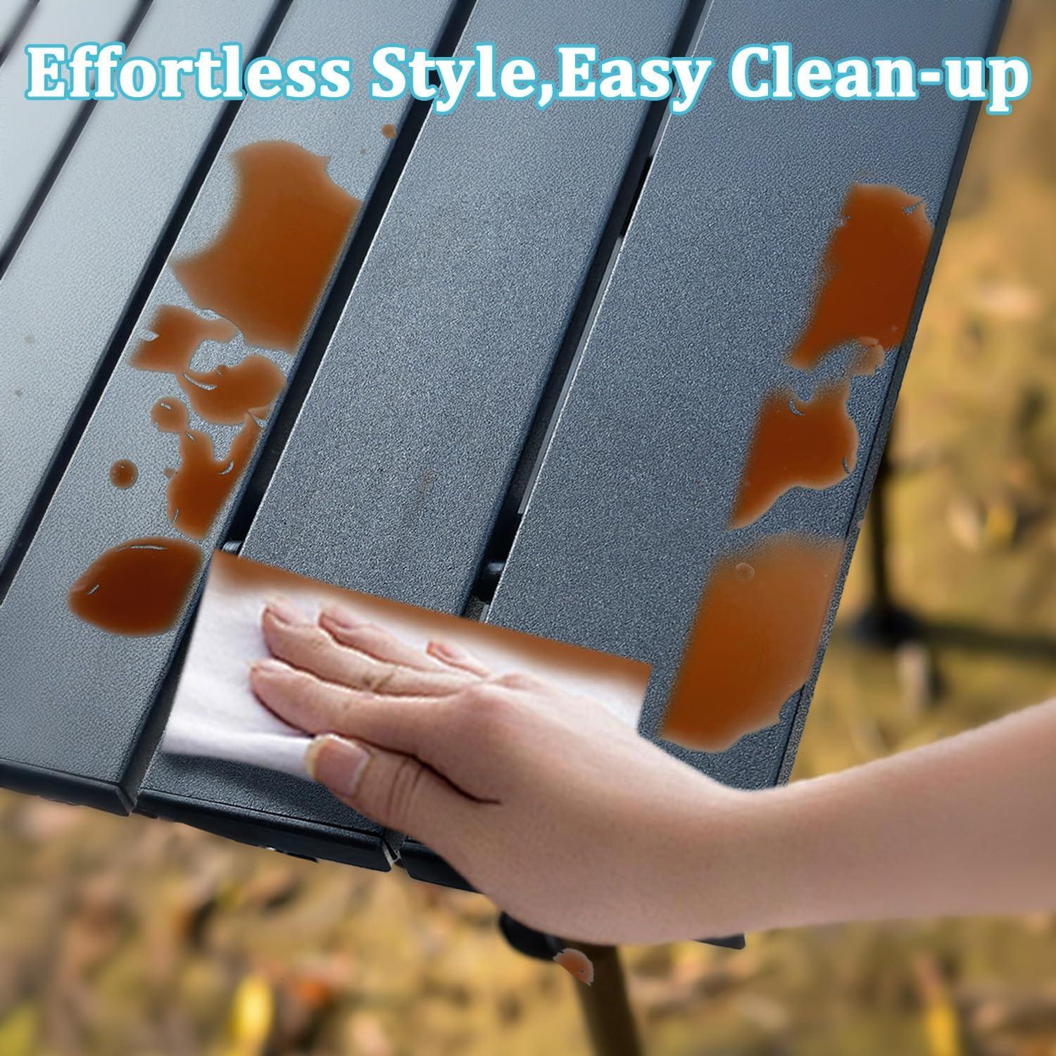 Mesa de Camping Plegable Zenicham 120x55cm Aluminio Negra