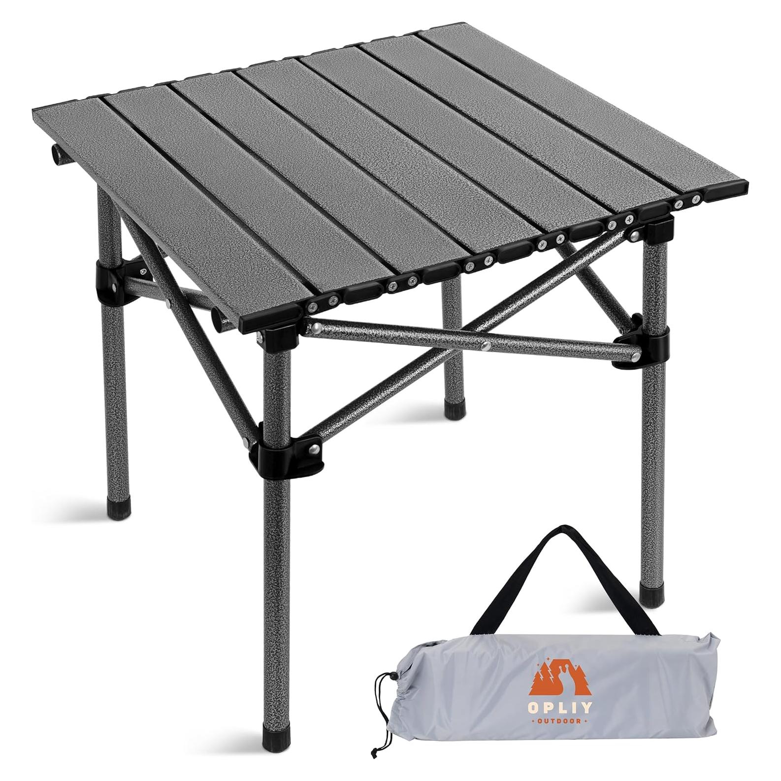 Mesa de Camping Plegable Opliy 41.91 cm Gris Metálico