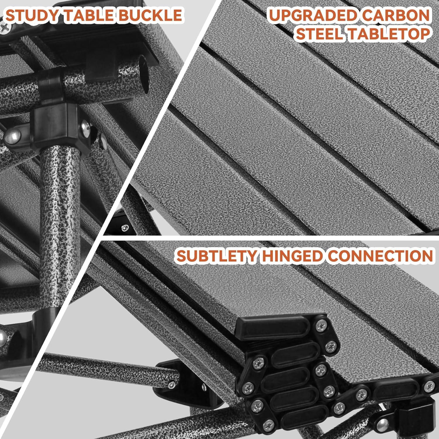 Mesa de Camping Plegable Opliy 41.91 cm Gris Metálico