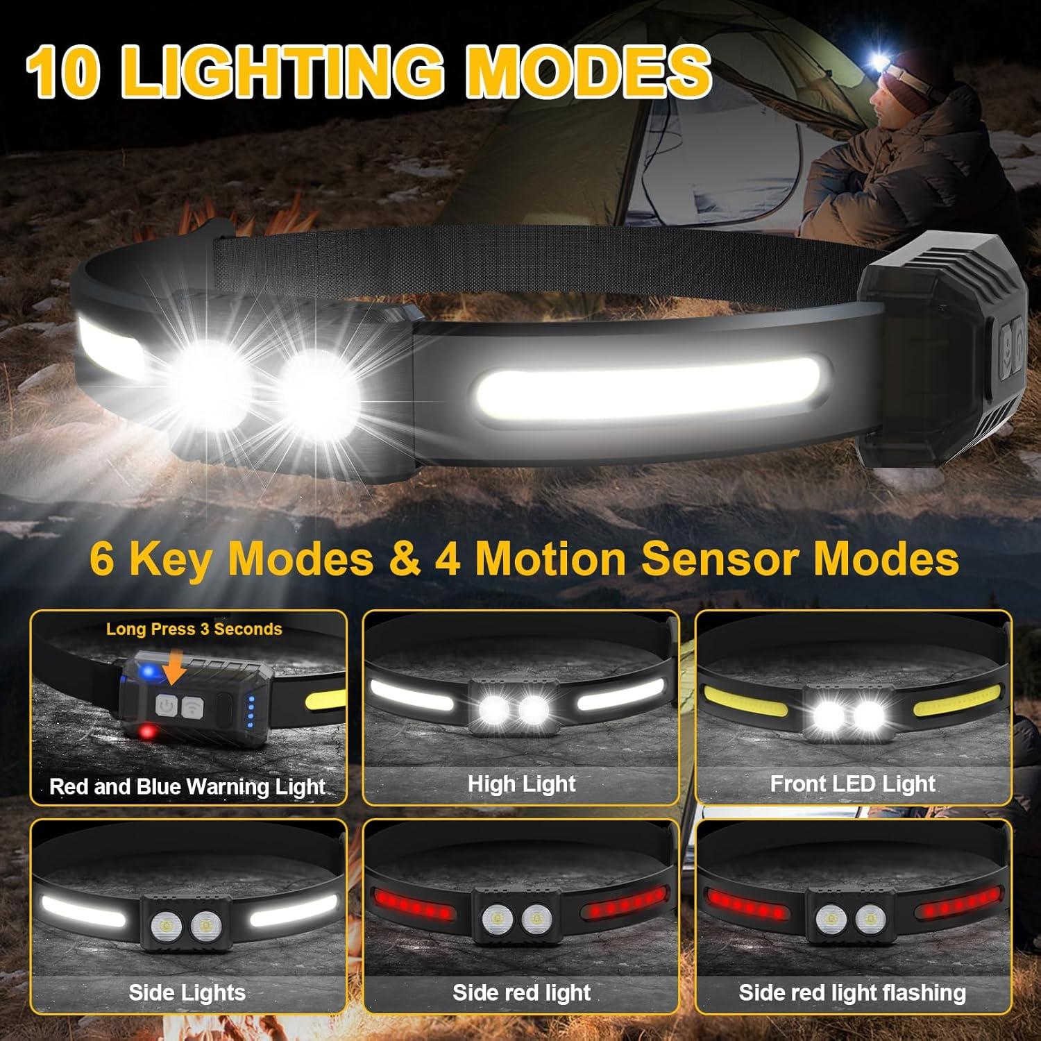 Linterna Frontal LED Recargable Spriak H307 230° 10 Modos