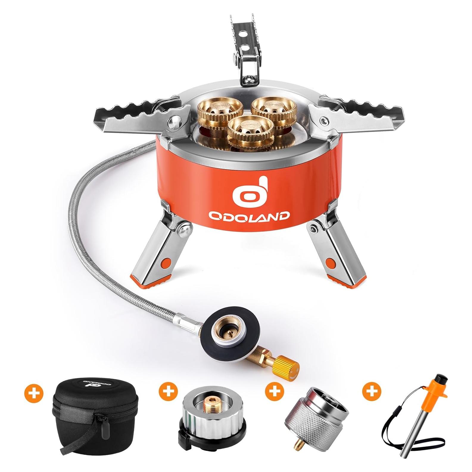 Estufa de Camping Portátil Odoland 5000W Gas Ligera Plegable