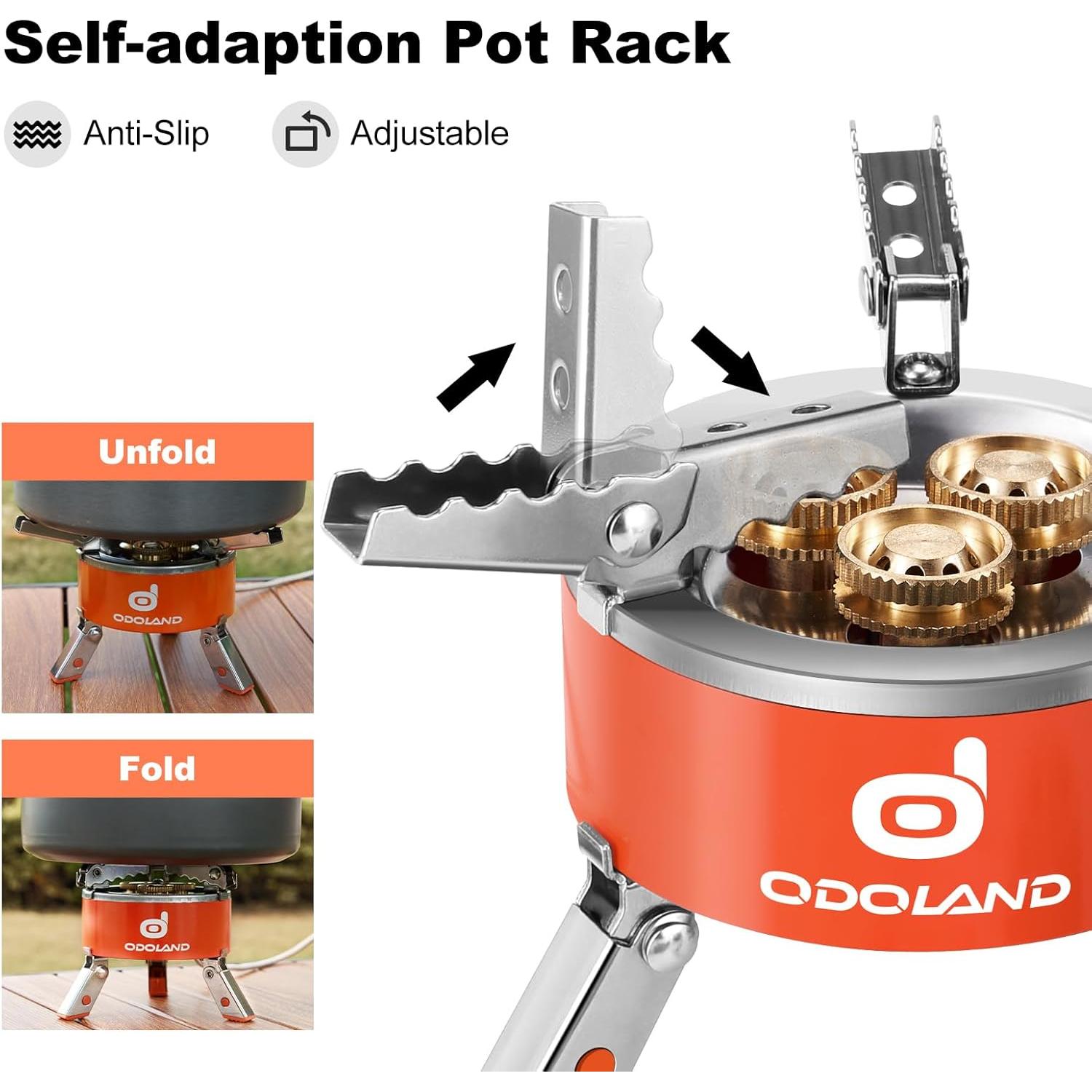 Estufa de Camping Portátil Odoland 5000W Gas Ligera Plegable