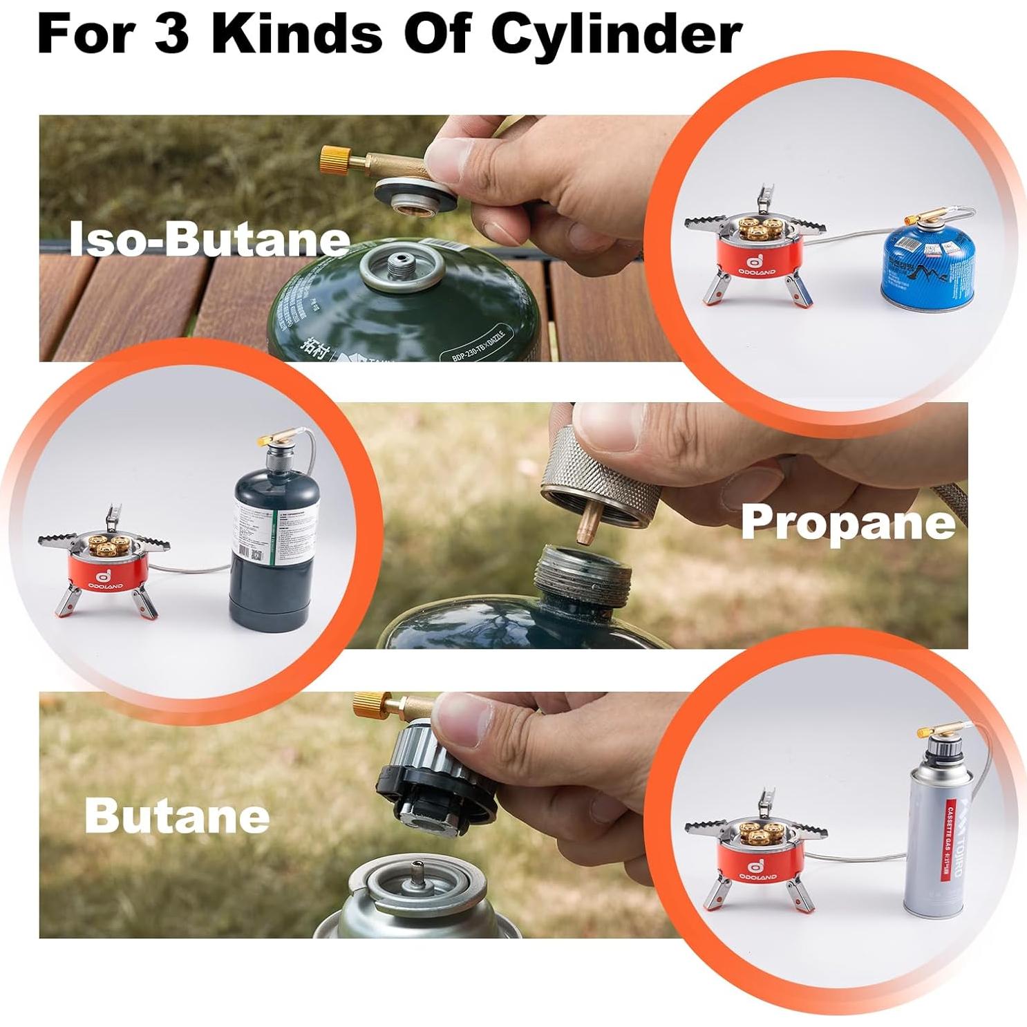 Estufa de Camping Portátil Odoland 5000W Gas Ligera Plegable