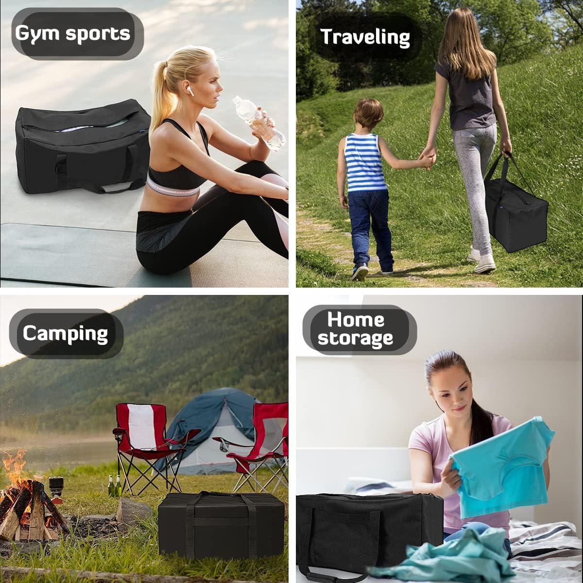 INFANZIA Duffel Travel Sports Equipment Bag, Long Luggage Bag with Upgrade Zipper Water Resistant, Extra Large Foldable Storage Bag for Camping, Tent, Tripod, Fishing(24x12x12 inch,1PCS)