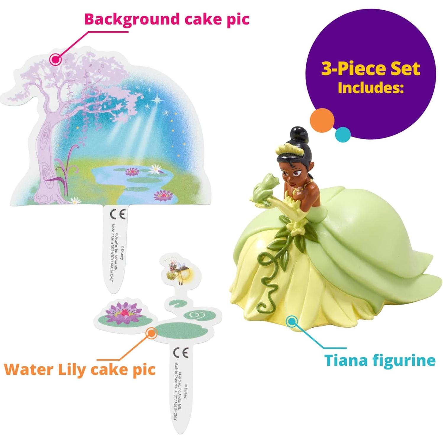 Adorno de Pastel DecoSet Princesa Disney Tiana 3 Piezas