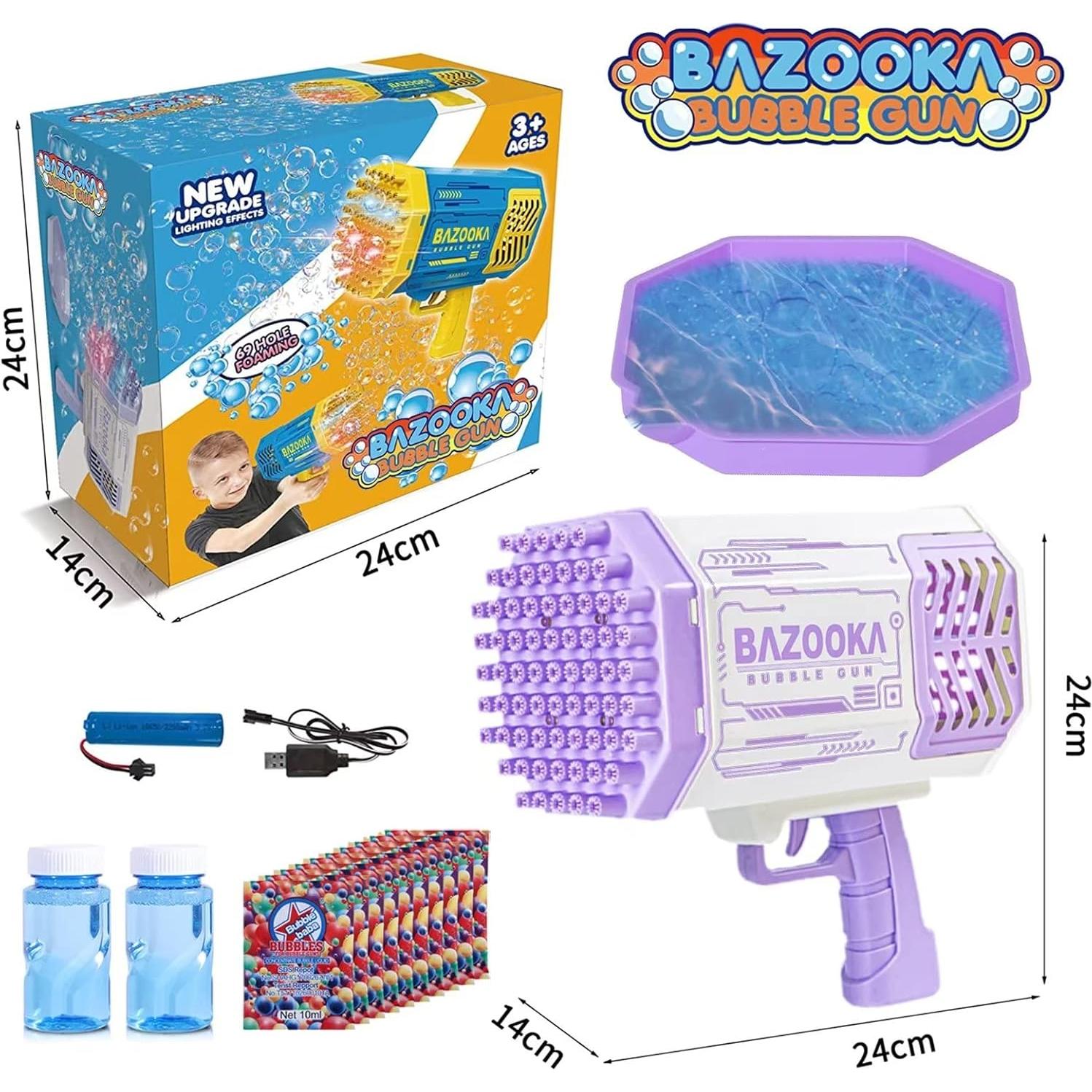 Pistola de Burbujas BOMOCO 69 Agujeros Colorida para Niños