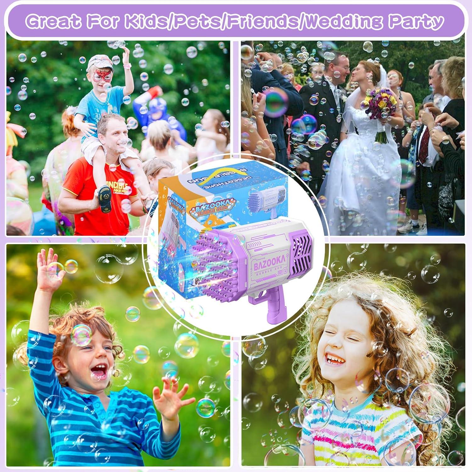 Pistola de Burbujas BOMOCO 69 Agujeros Colorida para Niños