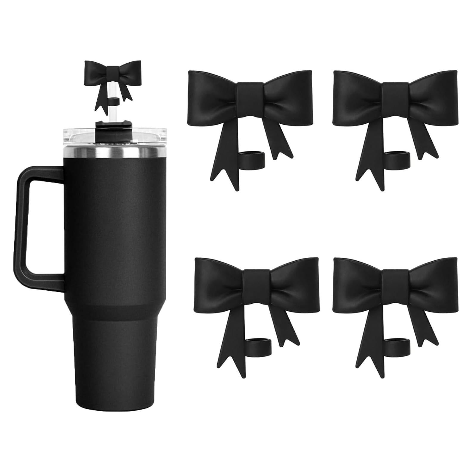 Cubiertas de Pajita de Silicona DJAIOD 4 Pcs 10mm Negro