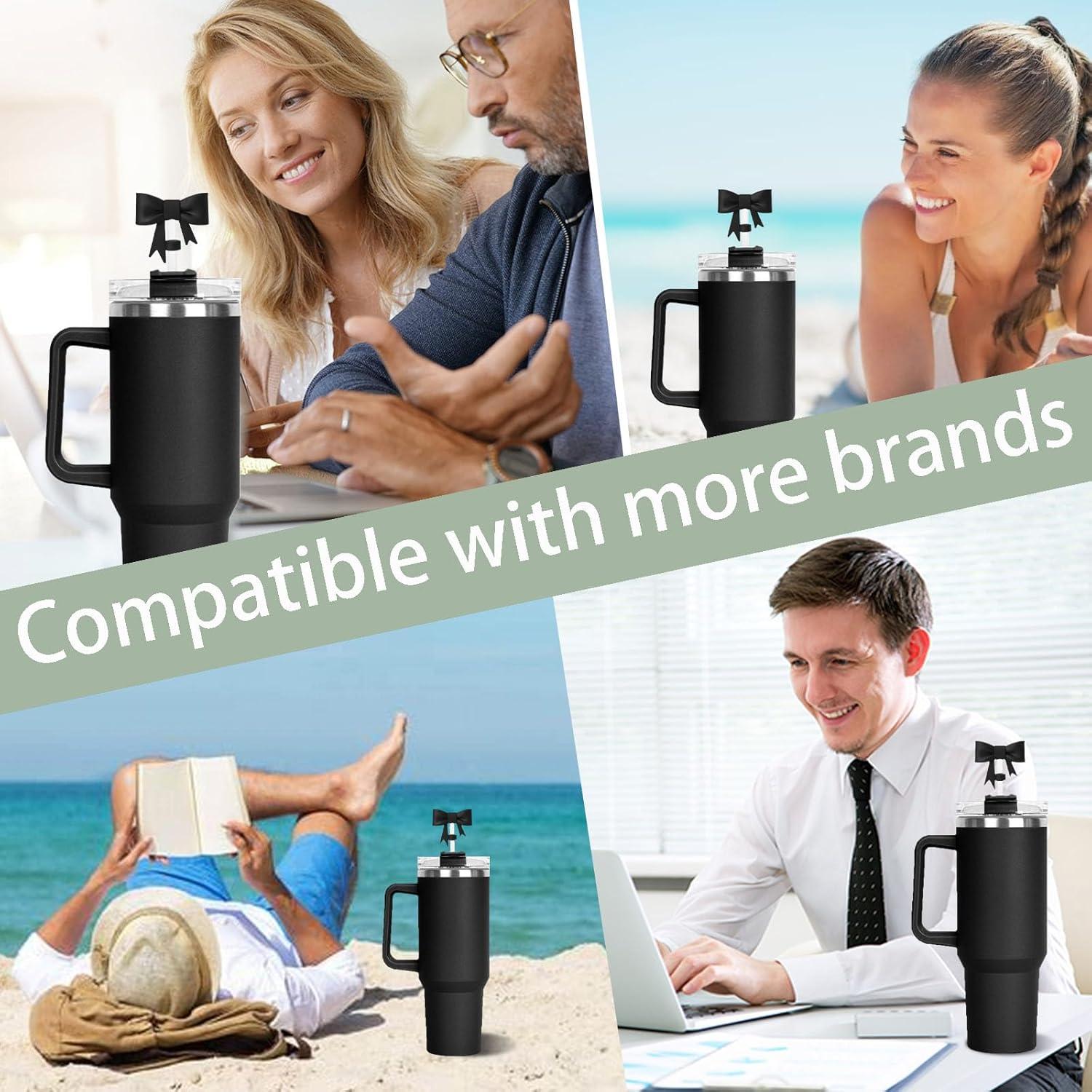 Cubiertas de Pajita de Silicona DJAIOD 4 Pcs 10mm Negro