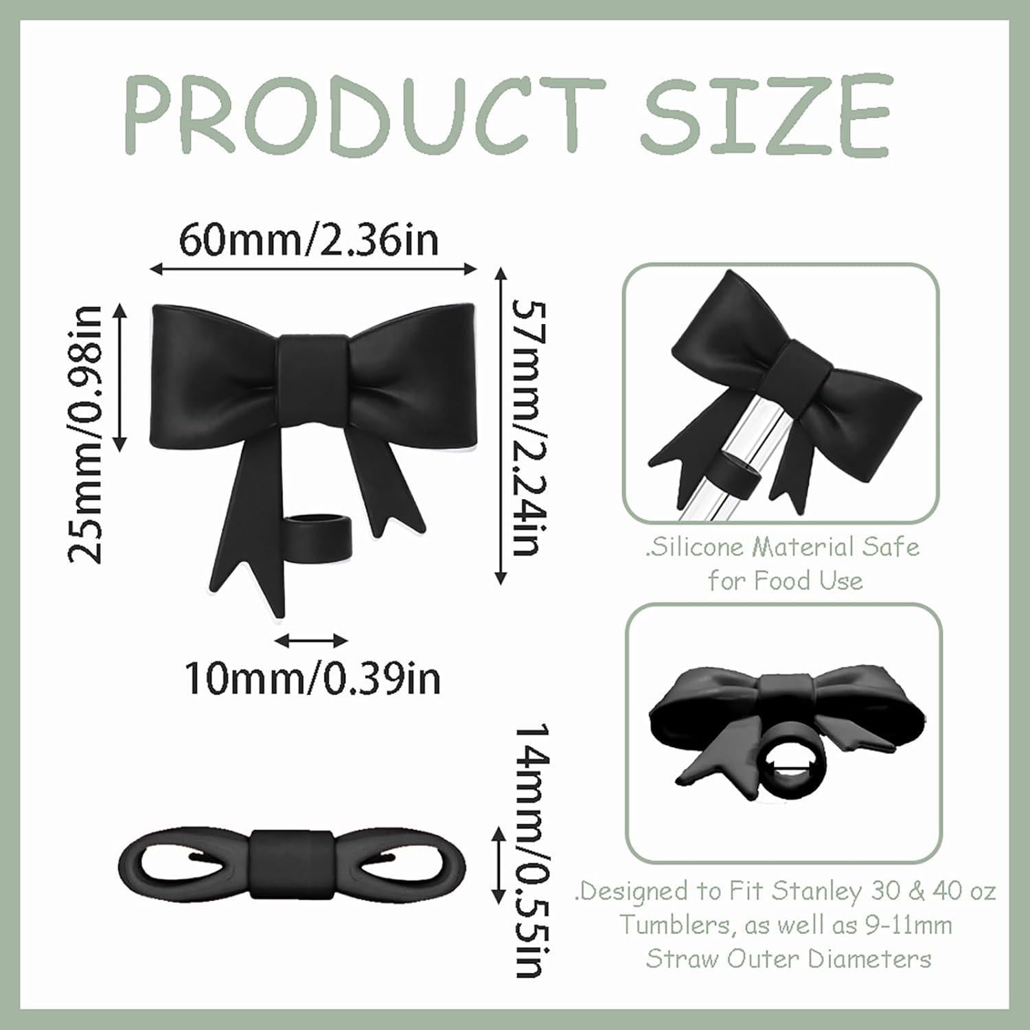 Cubiertas de Pajita de Silicona DJAIOD 4 Pcs 10mm Negro