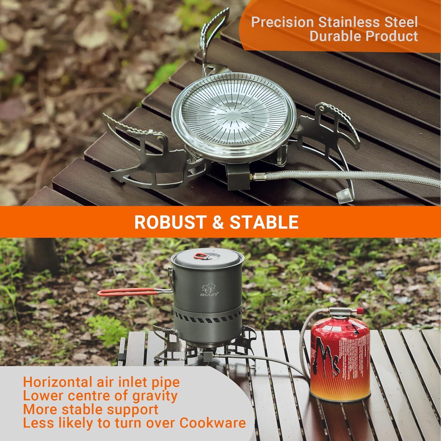 Bulin Camping Stove Burner 3500W/3800W/5800W/6800W/18000W Adjustable Ultralight Backpacking Stove Windproof Camp Portable Propane Stove for Camping Hiking Backpack Outdoor