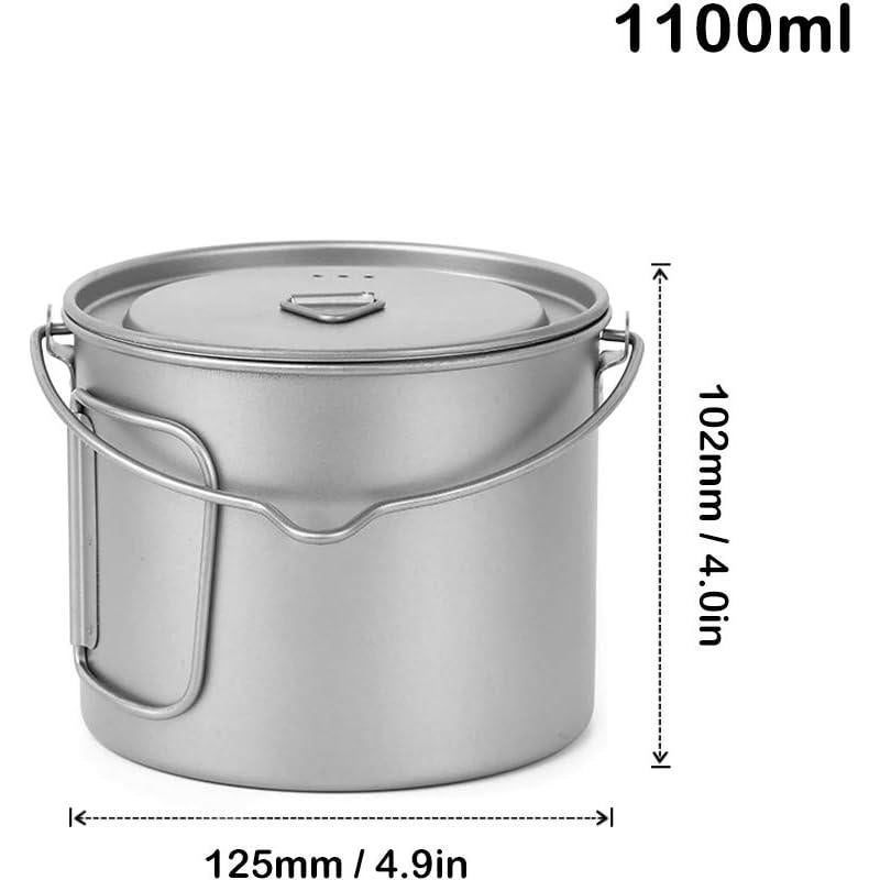 Olla de Titanio Lixada 1100ml Ultraligera Plegable Camping