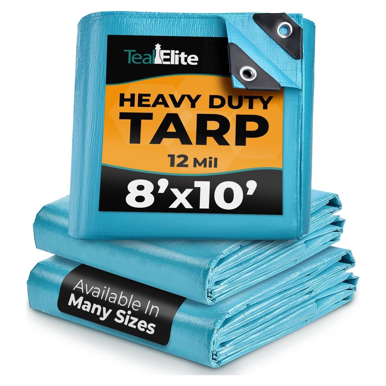 Lona Impermeable Teal Elite 2.44x3.05m Resistente UV y Desgarros