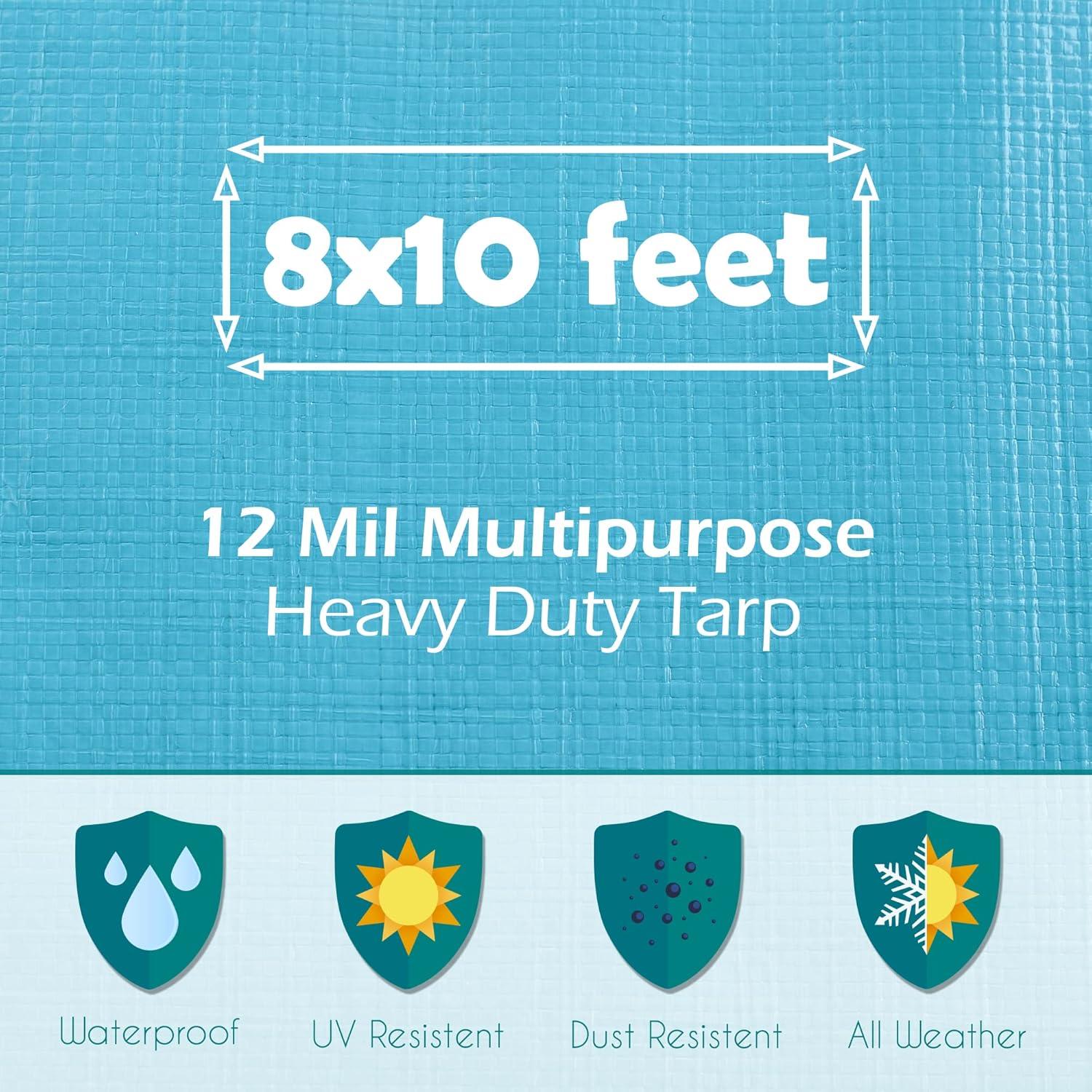 Lona Impermeable Teal Elite 2.44x3.05m Resistente UV y Desgarros