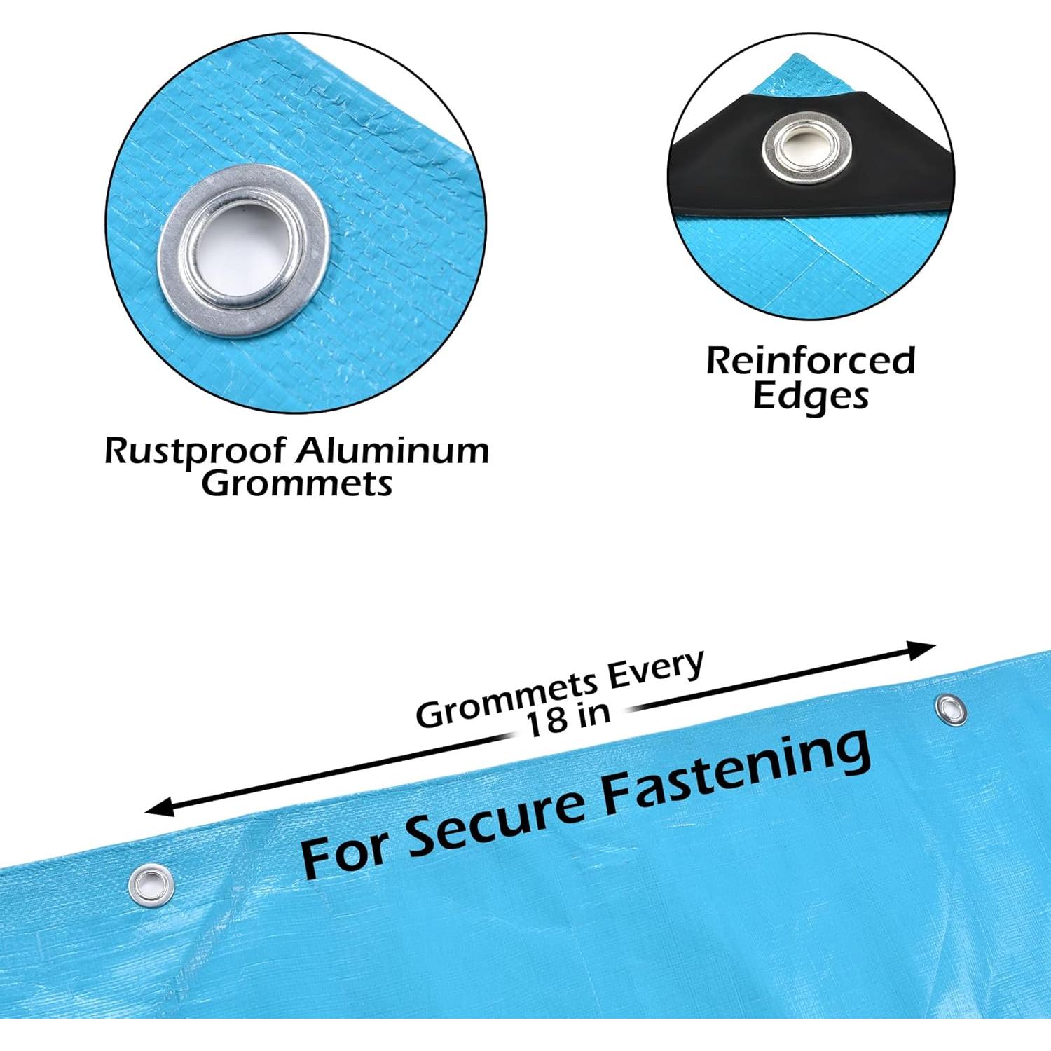 Lona Impermeable Teal Elite 2.44x3.05m Resistente UV y Desgarros