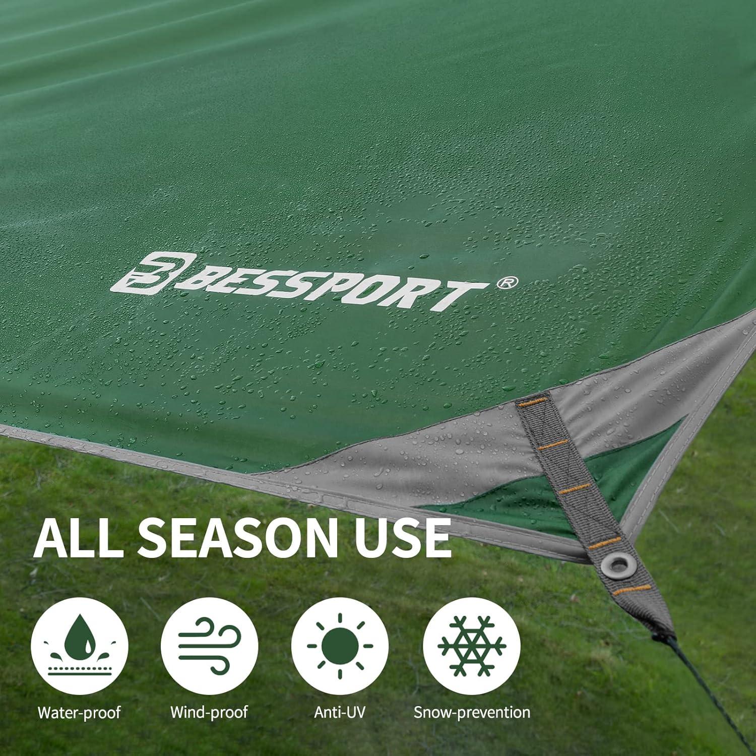 Toldo Camping Bessport 4.88x2.99m Impermeable con Postes