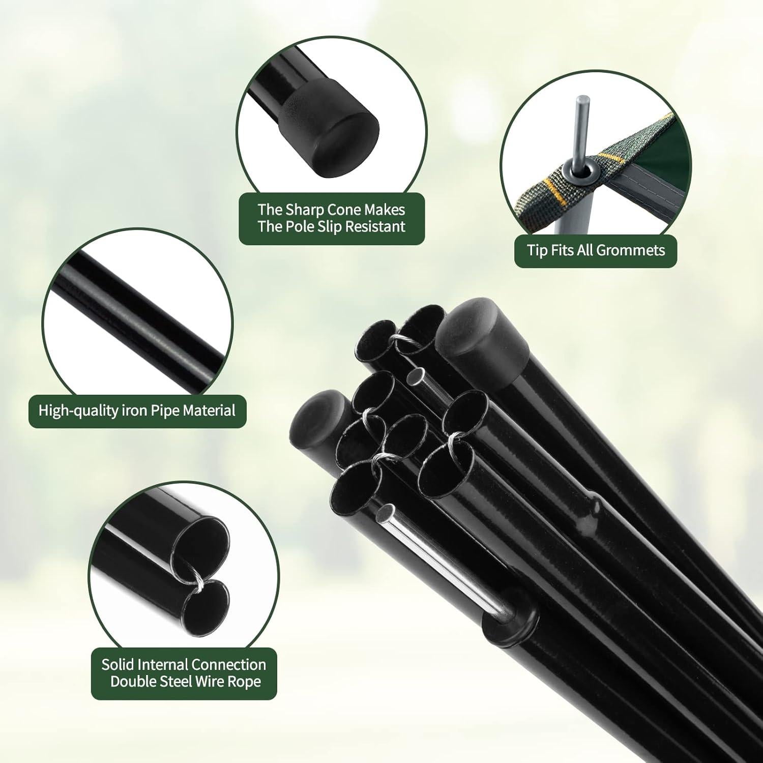 Toldo Camping Bessport 4.88x2.99m Impermeable con Postes