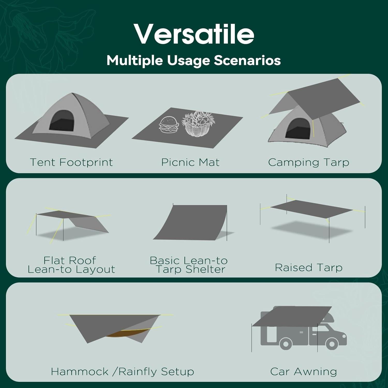 Huella de tienda JAICOM 2 personas 219x150cm impermeable