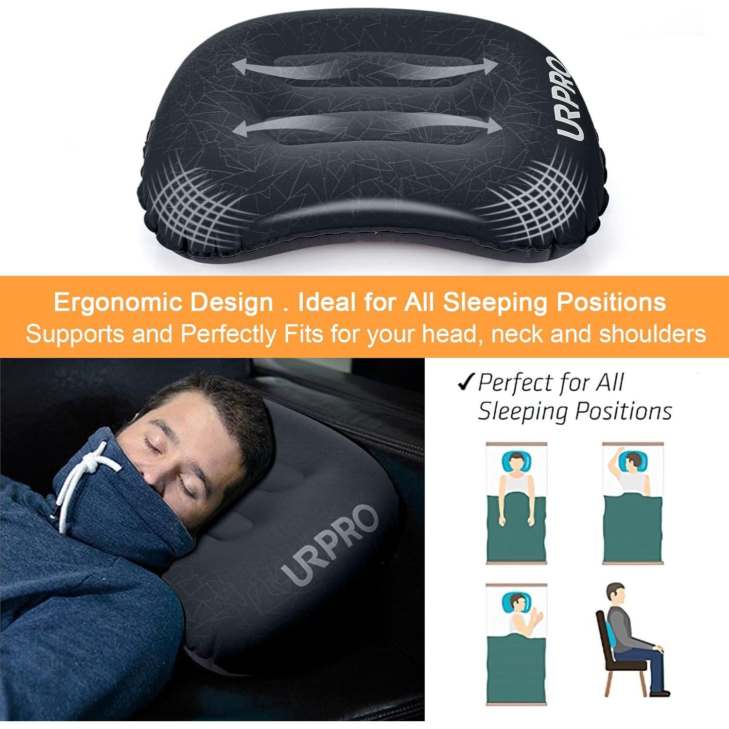 Almohada Inflable Ultraligera URPRO para Camping y Viaje