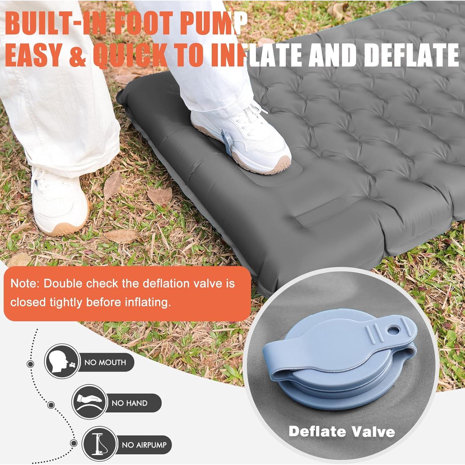 Colchón Inflable GDREAMT R-ColchonetaDeDormir 10 cm con Bomba