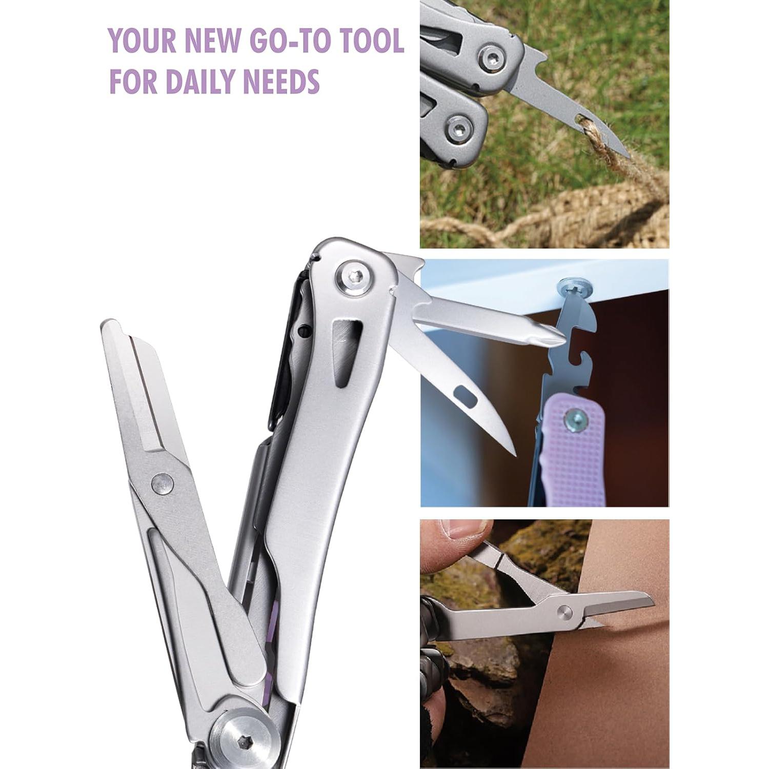 Multiherramienta FantastiCAR 14 en 1 Púrpura - Alicates, Cuchillo y Más