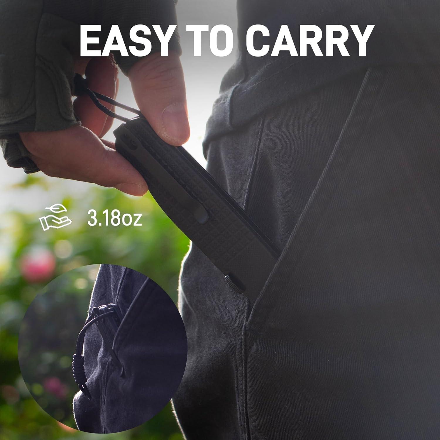 Cuchillo de Bolsillo CJRB Locust G10 Negro 8cm Hoja AR-RPM9