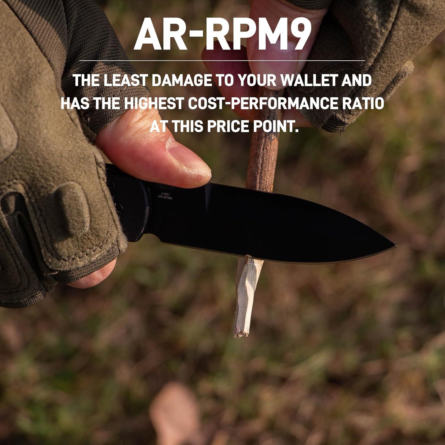 Cuchillo de Bolsillo CJRB Locust G10 Negro 8cm Hoja AR-RPM9