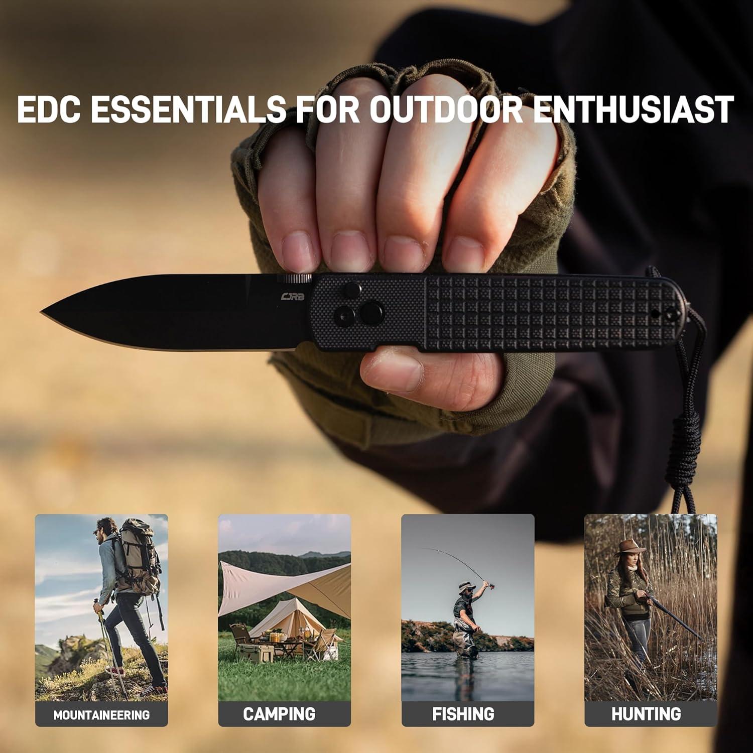 Cuchillo de Bolsillo CJRB Locust G10 Negro 8cm Hoja AR-RPM9