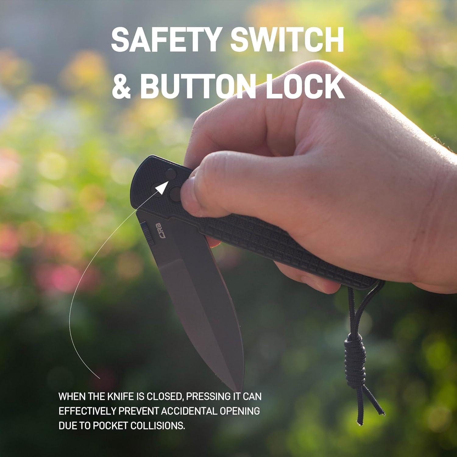 Cuchillo de Bolsillo CJRB Locust G10 Negro 8cm Hoja AR-RPM9