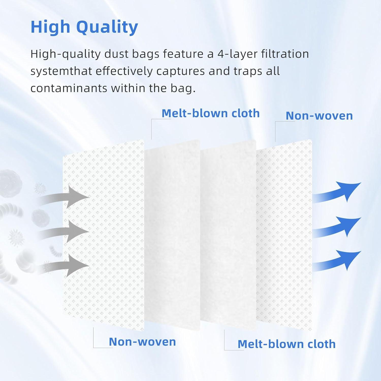 16 Bolsas de Polvo Compatibles para Roborock Qrevo y S8 Max
