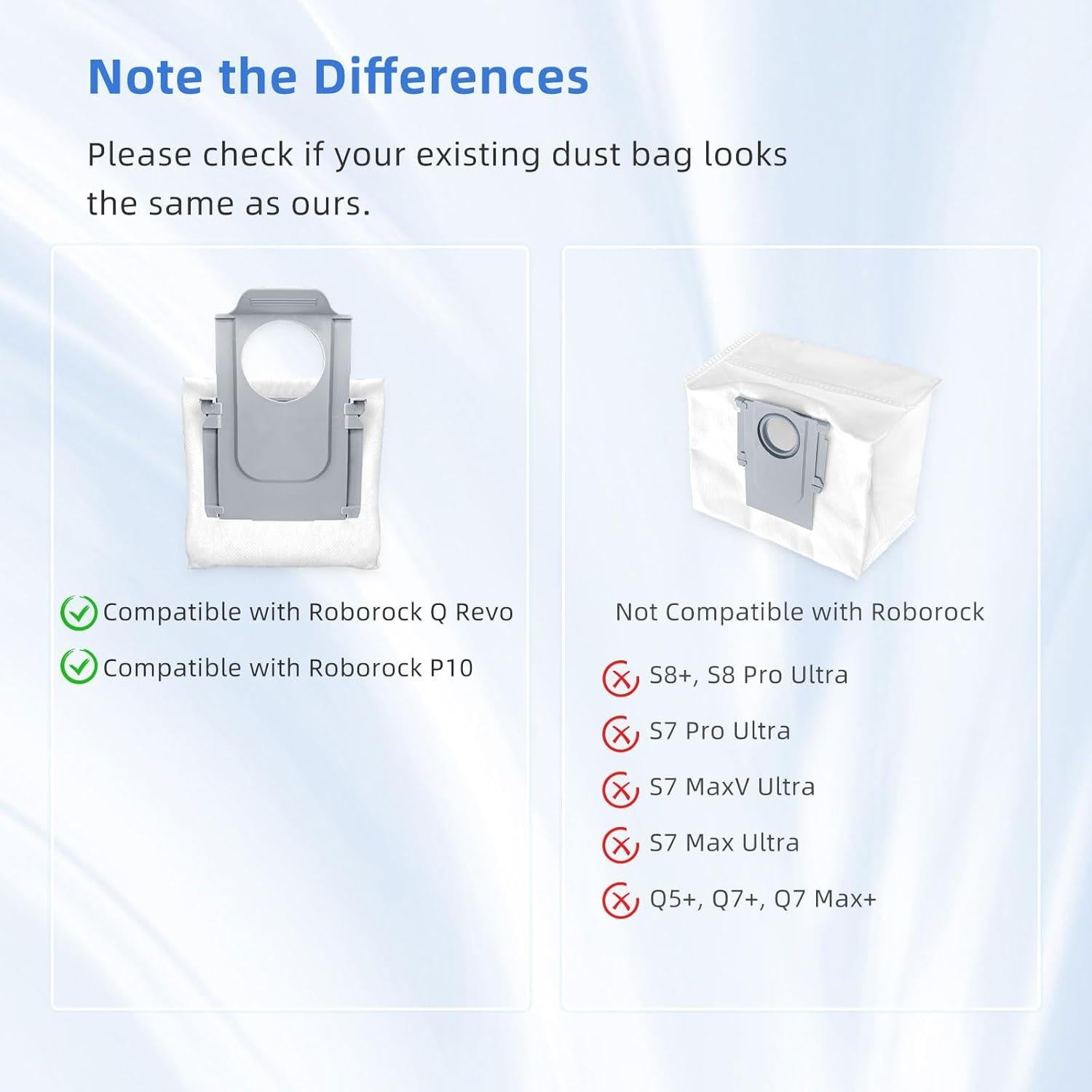 16 Bolsas de Polvo Compatibles para Roborock Qrevo y S8 Max