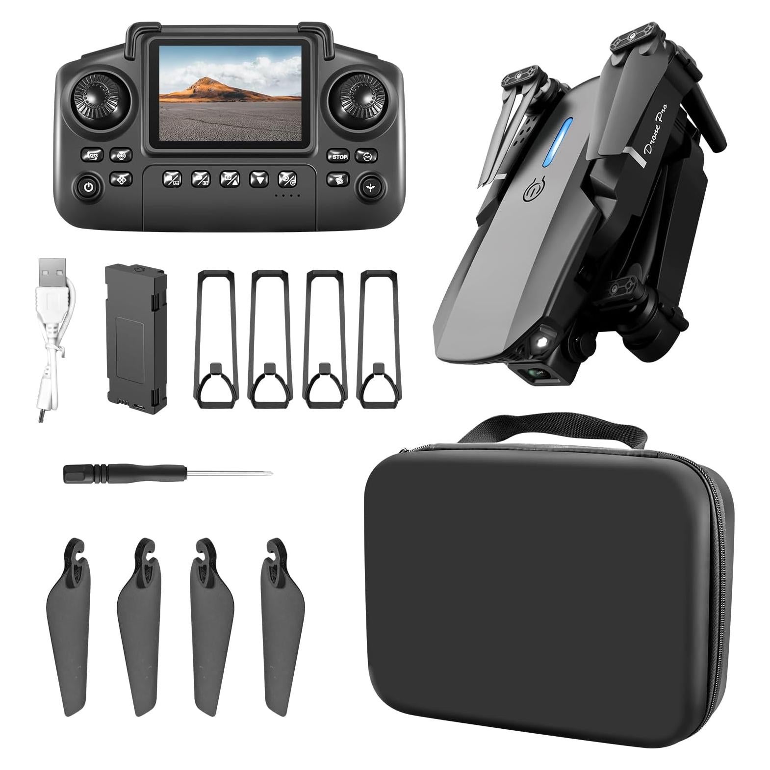 Drone ikaufen E88 con cámara dual HD 720P y control remoto