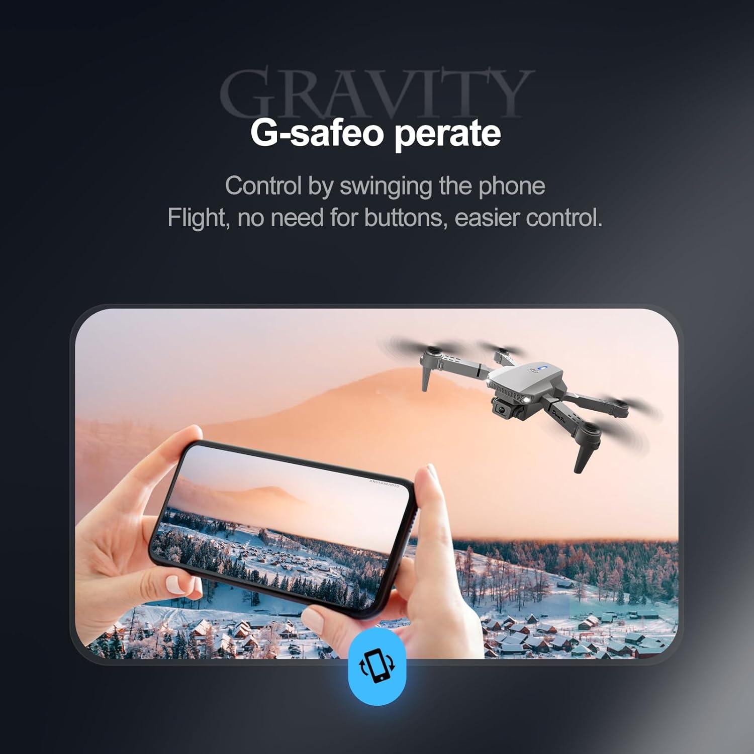 Drone ikaufen E88 con cámara dual HD 720P y control remoto